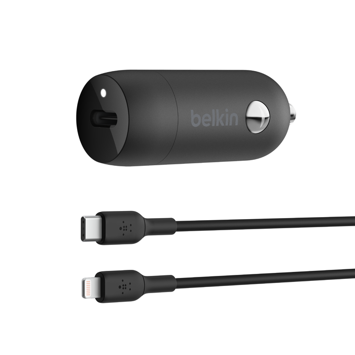Belkin 30W Cargador de Carro USB-C + Cable USB-C a Lightning