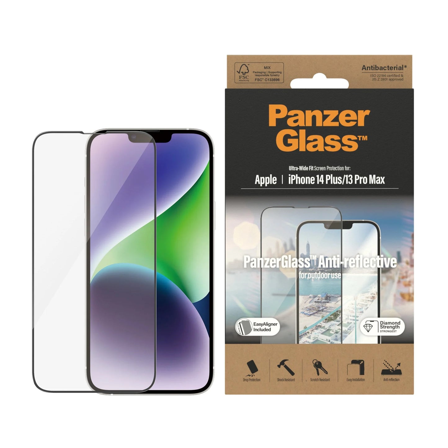 PanzerGlass Anti-Reflective Screen Protector Apple iPhone 14 Plus 13 Pro Max Ultra-Wide Fit