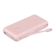 Belkin 20K Power Bank with 30WPD + Integrated USB-C Cable, Pink