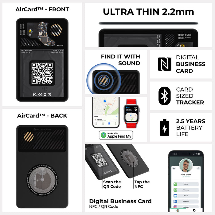 AirCard™ - Rastreador de cartera tamaño tarjeta