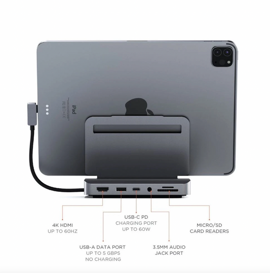 Satechi Aluminum Stand Hub para iPad Pro / iPad Air / Macbook (Seminuevo)