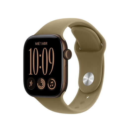Apple_Watch_Series_12_42mm_GPS_Dark_Bronze_Aluminum_Sport_Band_Olive_PDP_Image_Position_1__LAES