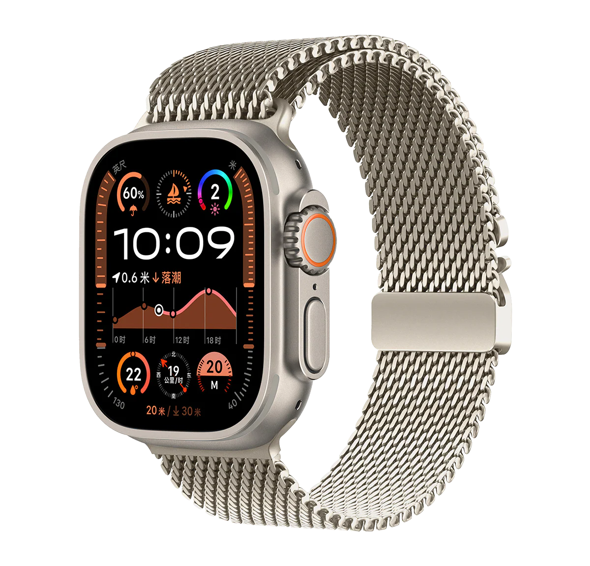 Logiix Milanese Link Apple Watch Band 42/44/45/49mm Titanium