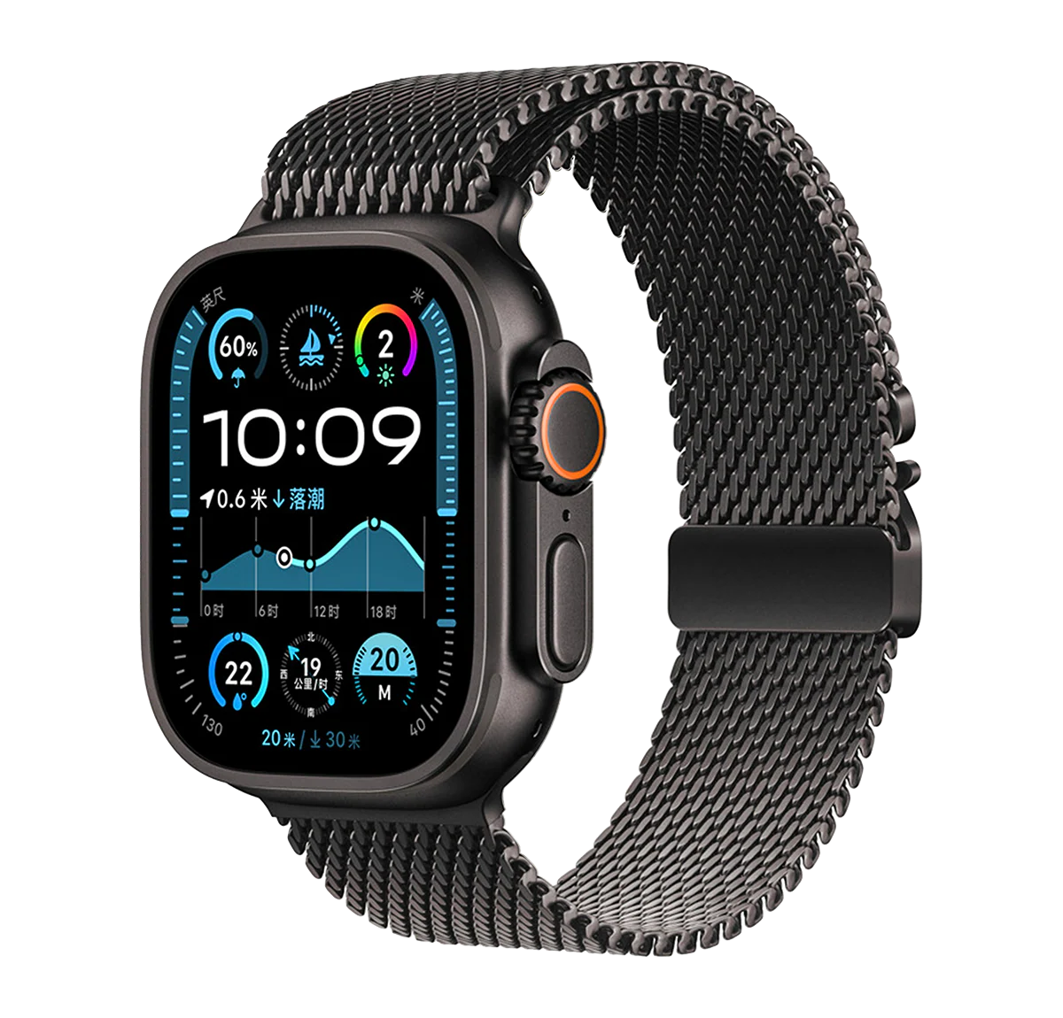 Logiix Milanese Link Apple Watch Band 42/44/45/49mm Negro