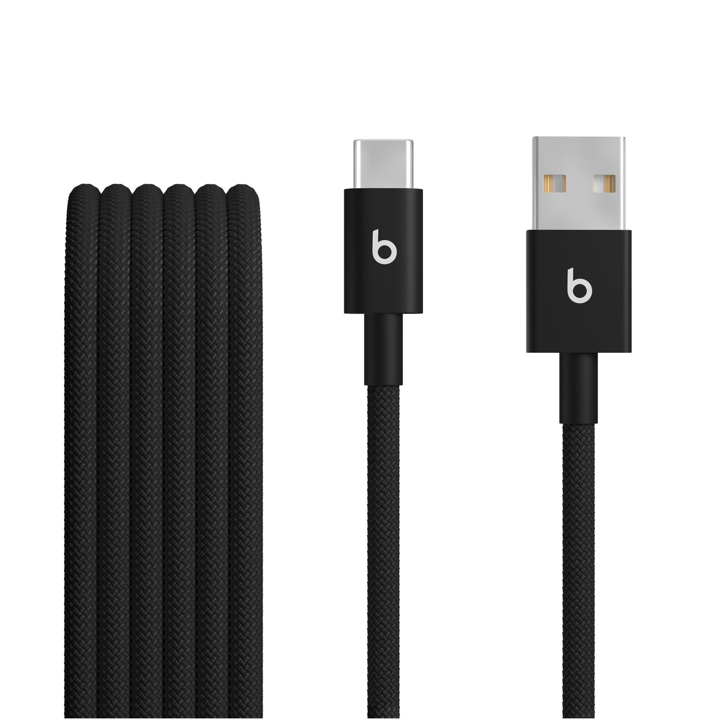 Paquete de dos cables tejidos Beats USB-A a USB-C - Negro Carbón