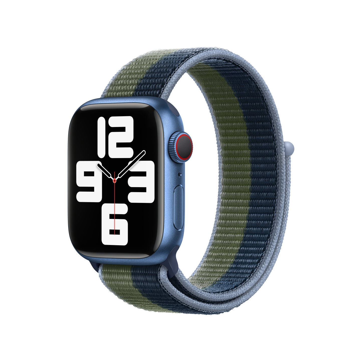 Correa loop deportiva azul abismo/verde musgo para caja de 41 mm