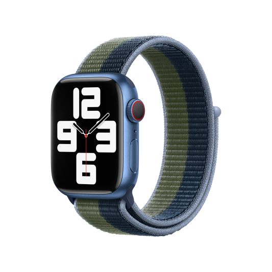 Correa loop deportiva azul abismo/verde musgo para caja de 41 mm
