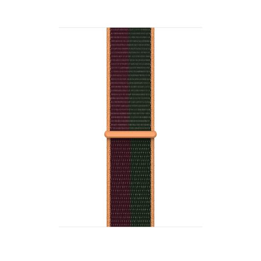 Correa loop deportiva color cereza oscuro/verde pino para caja de 45 mm