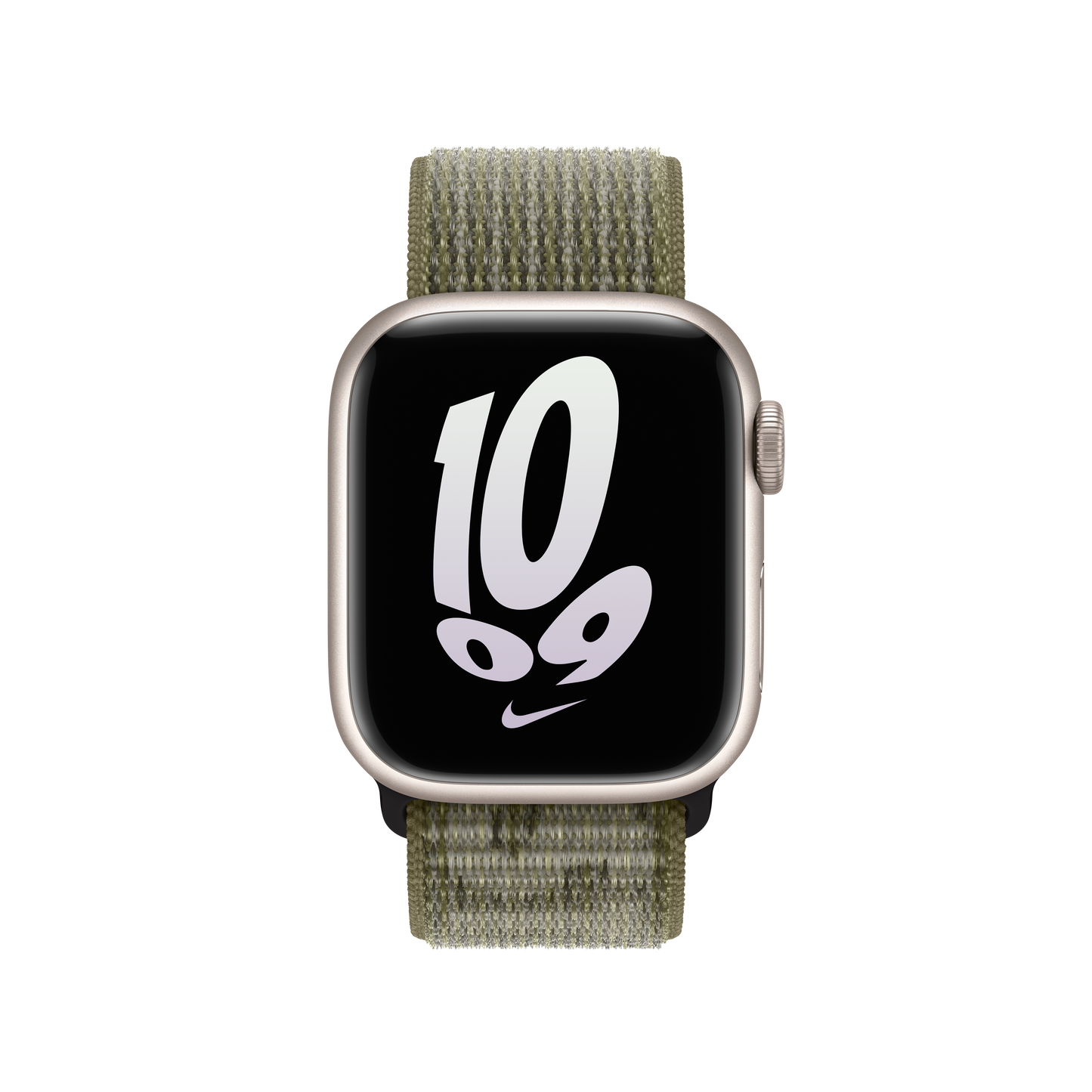Correa loop deportiva Nike color secuoya/platino puro para caja de 41 mm