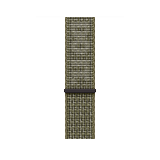 Correa loop deportiva Nike color secuoya/platino puro para caja de 45 mm