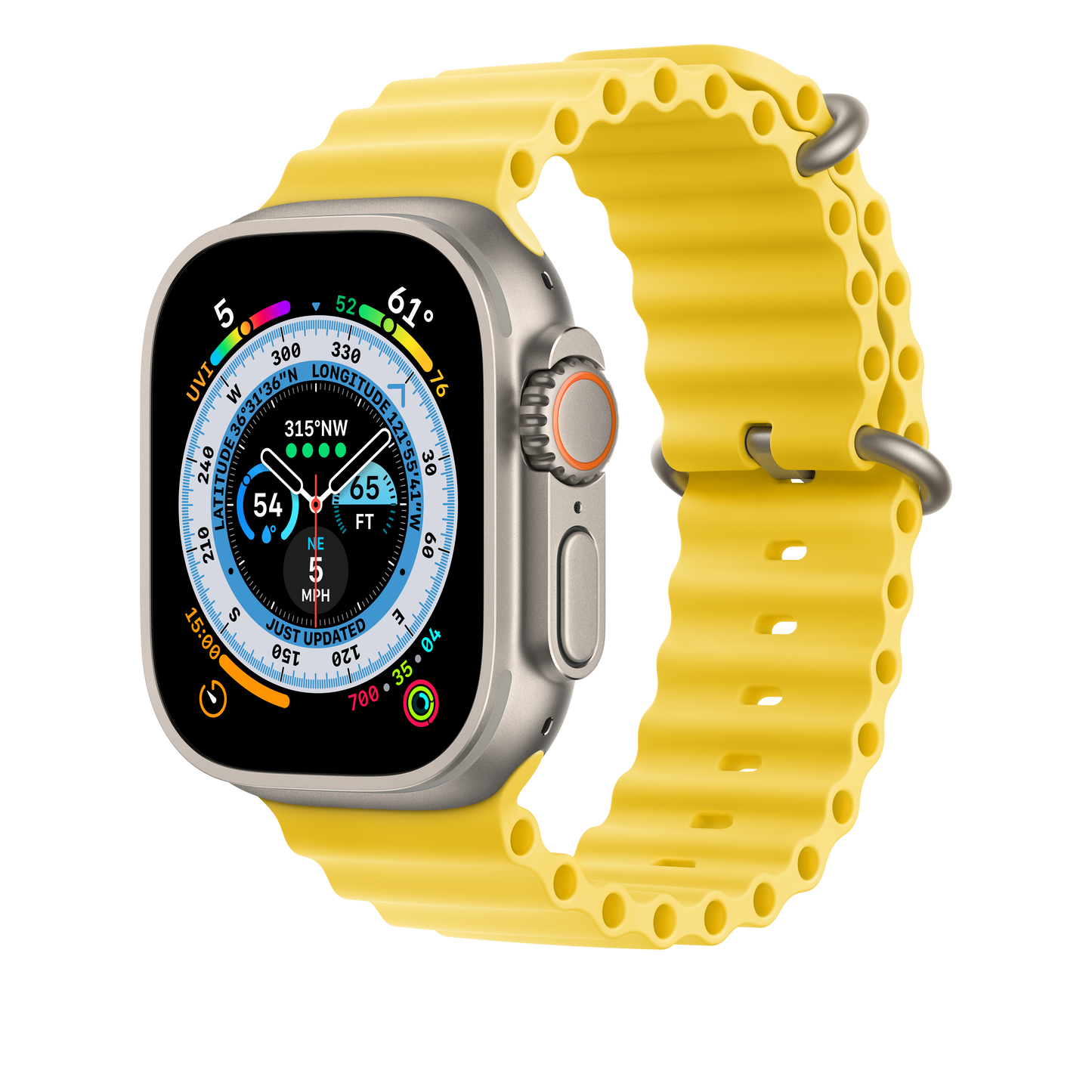 Extensión para correa Ocean amarilla para caja de 49 mm