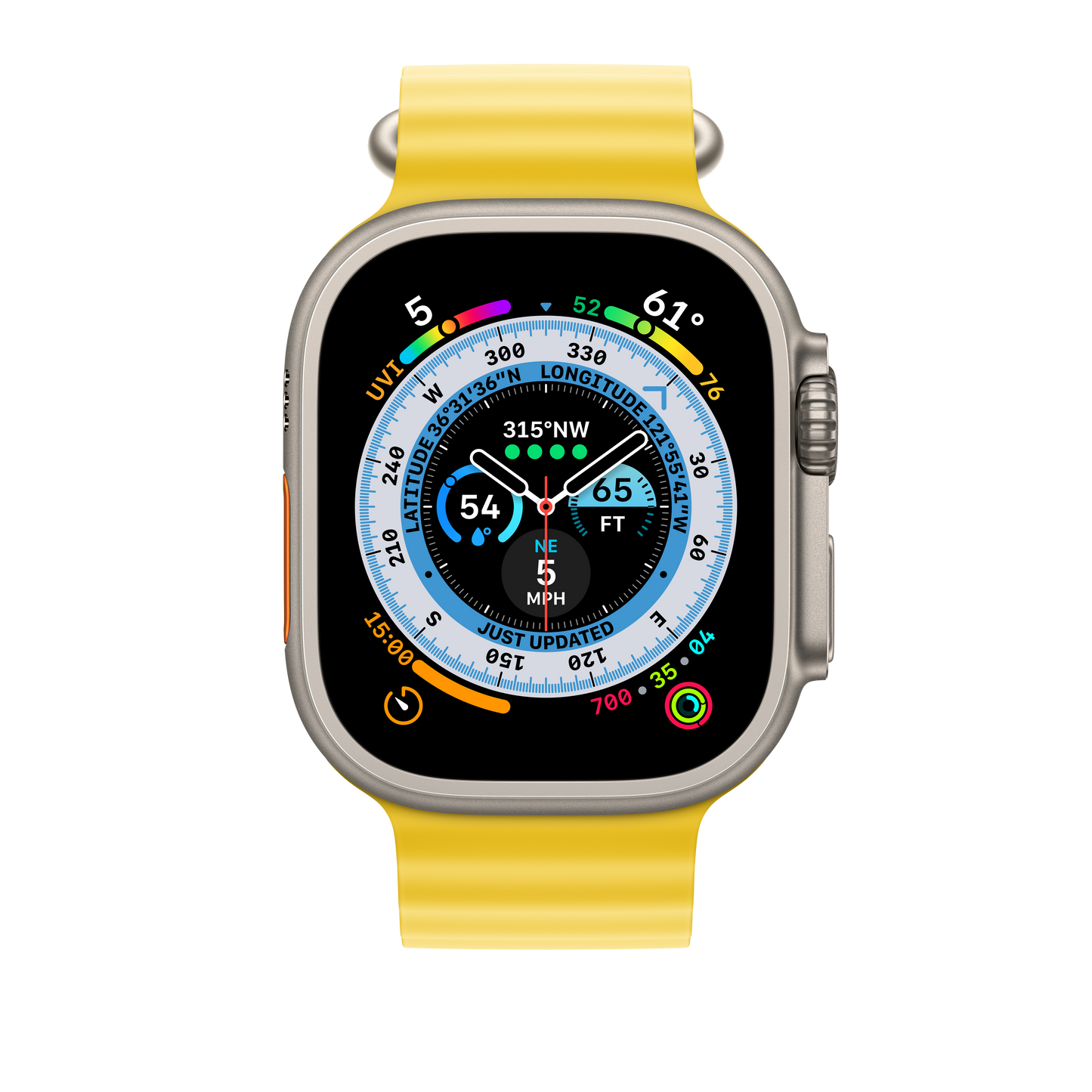 Extensión para correa Ocean amarilla para caja de 49 mm