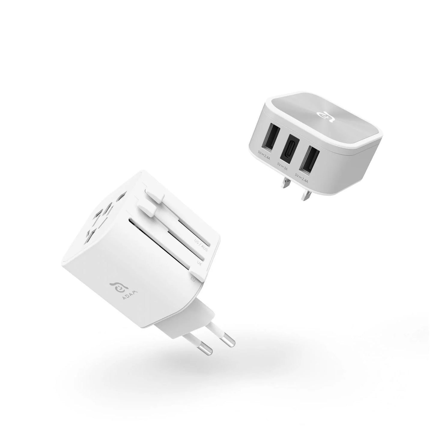 Adam Elements Omnia T3 USB-C a USB-A Adaptador de viaje 17w Plateado