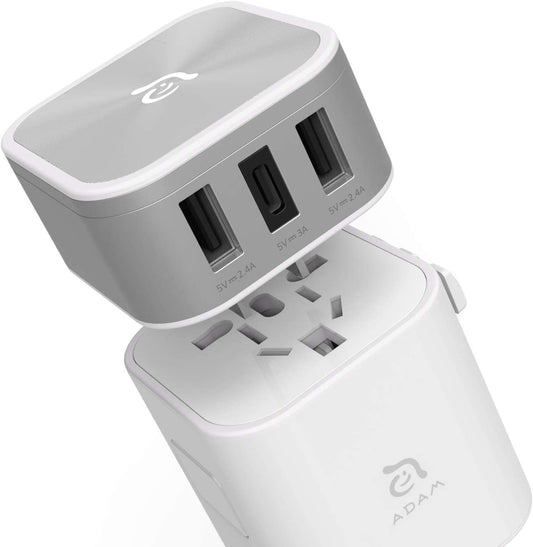 Adam Elements Omnia T3 USB-C a USB-A Adaptador de viaje 17w Plateado