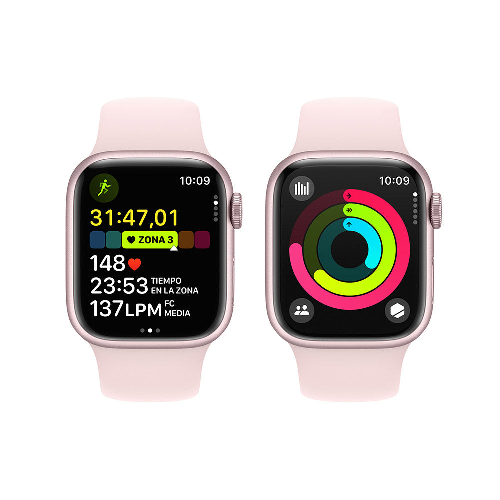 Apple Watch Series 9 Pink Aluminium Case with Pink Sport Band