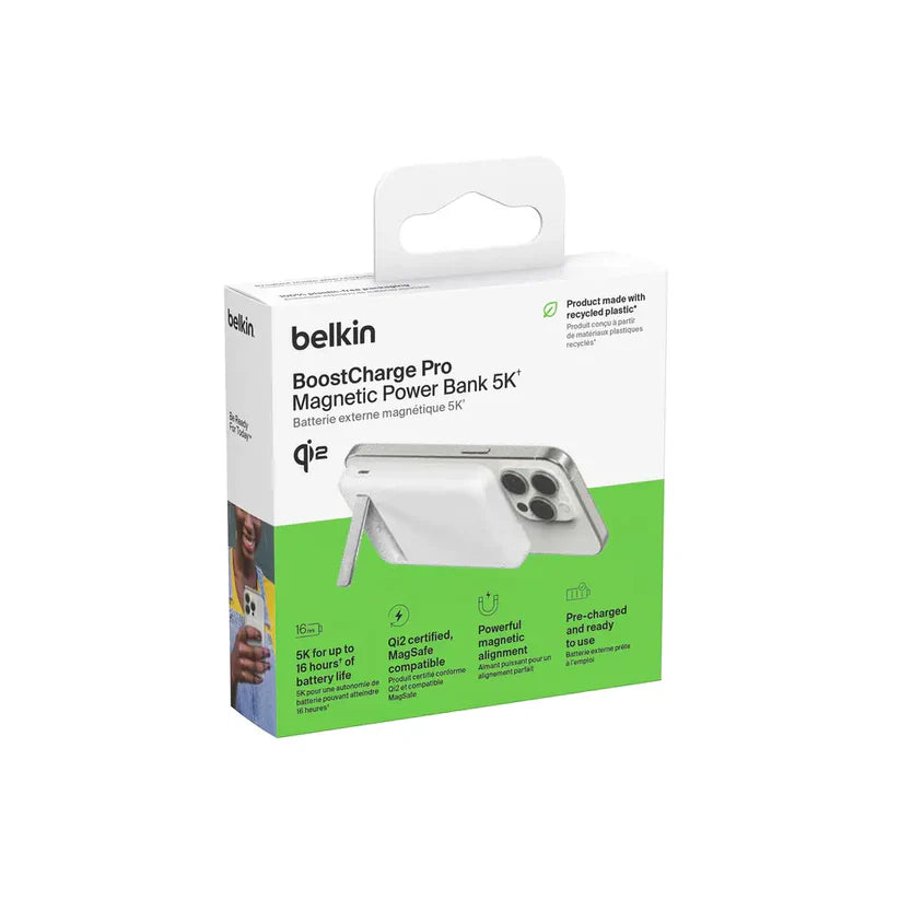 Belkin batería externa magnética 5K con Qi2 15 W Blanco