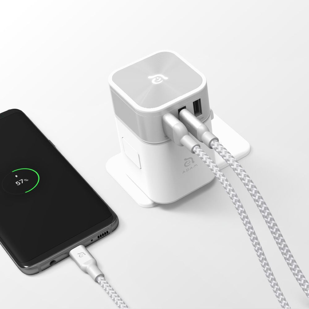 Adam Elements Omnia T3 USB-C a USB-A Adaptador de viaje 17w Plateado