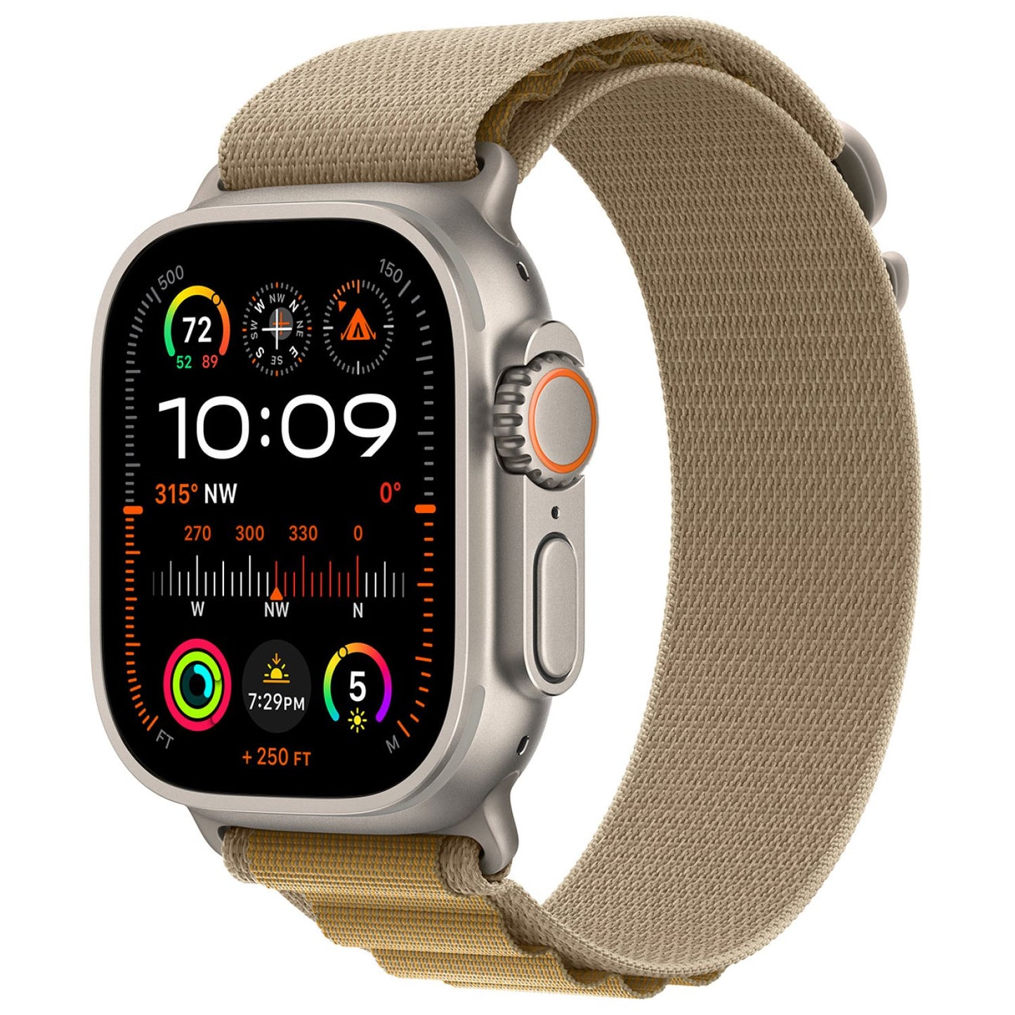 Apple Watch Ultra 2 GPS + Cellular • Caja de titanio natural de 49 mm • Correa Alpine color canela - Chica
