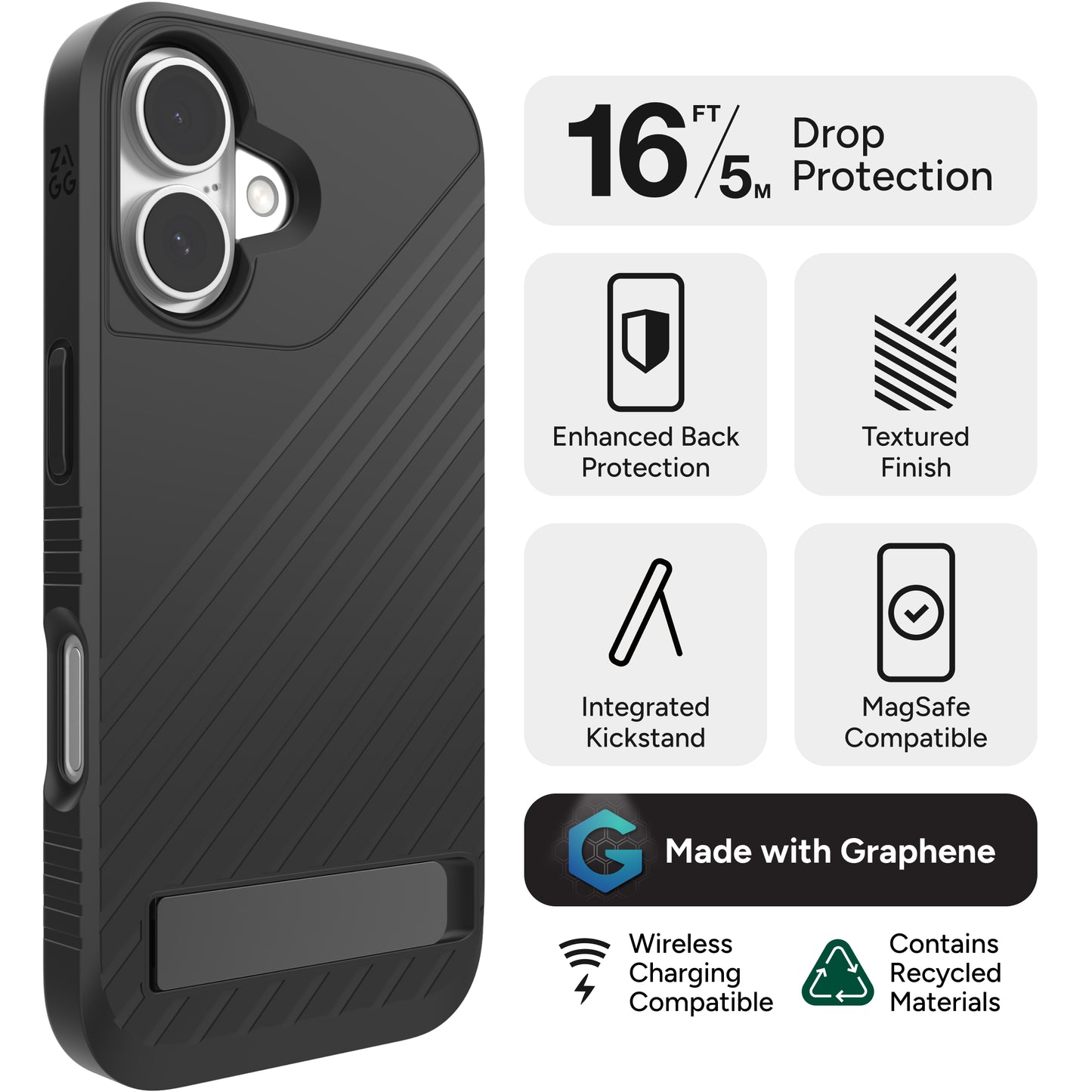 Zagg Cases Denali Snap Black iPhone 16