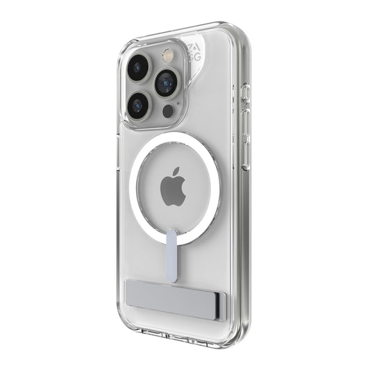 ZAGG Cases Crystal Palace iPhone 15 Pro Snap Clear con soporte