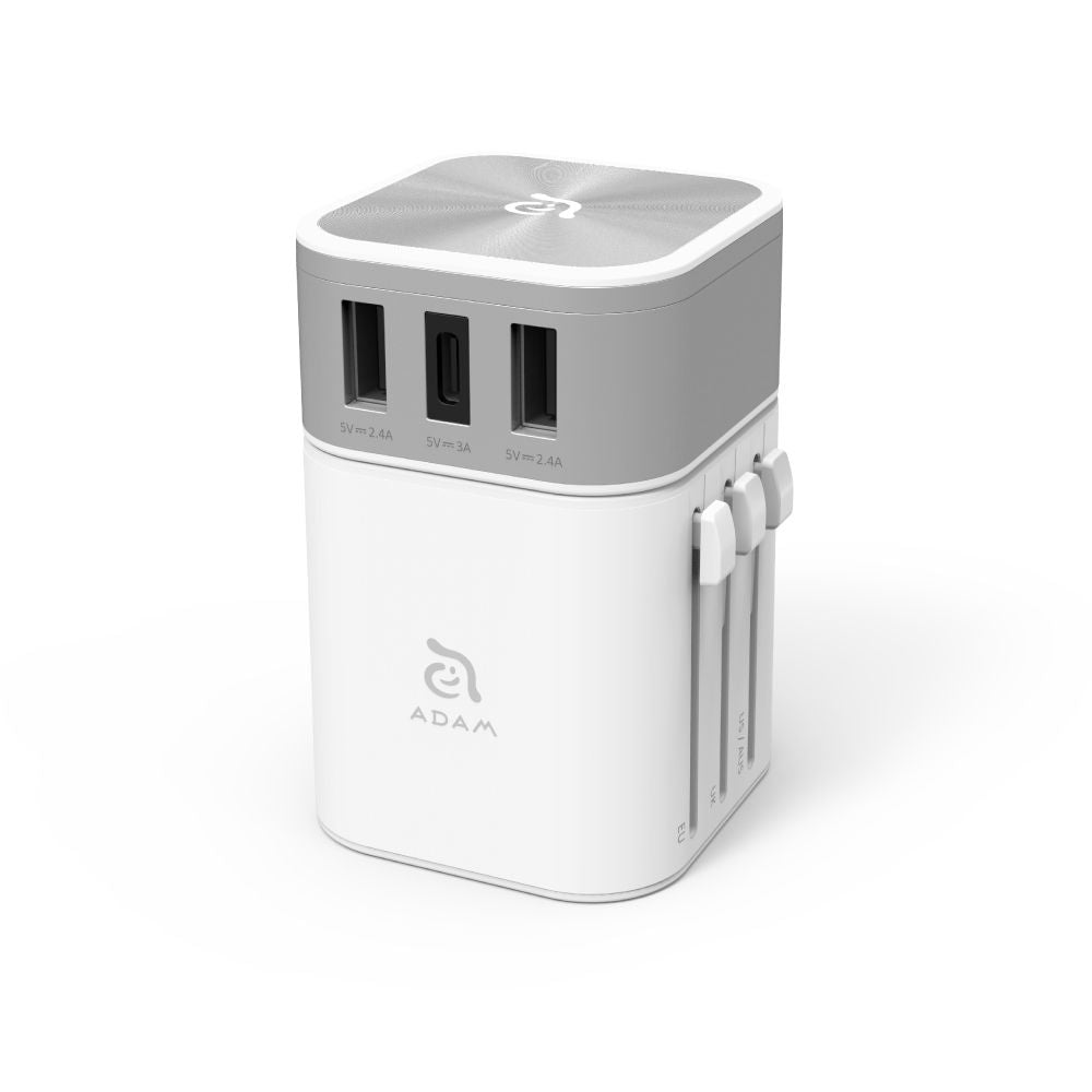 Adam Elements Omnia T3 USB-C a USB-A Adaptador de viaje 17w Plateado