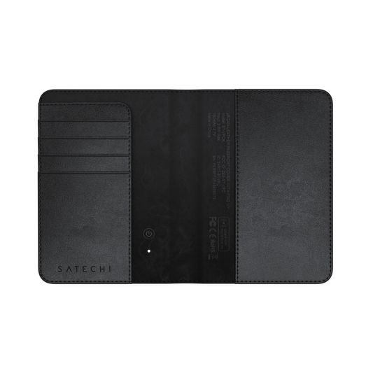 Satechi Vegan-Leather Passport Cover w/ Find My (Black)