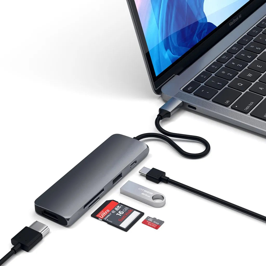 Adaptador USB-C Multiport Pro de aluminio de Satechi