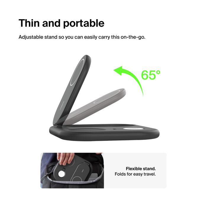 Belkin Qi2 15W 3 en 1 Foldable Black