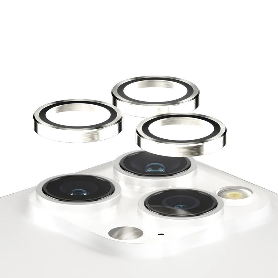 PanzerGlass™ Hoops Camera Lens Protector iPhone 15 Pro | 15 Pro Max | White Titanium