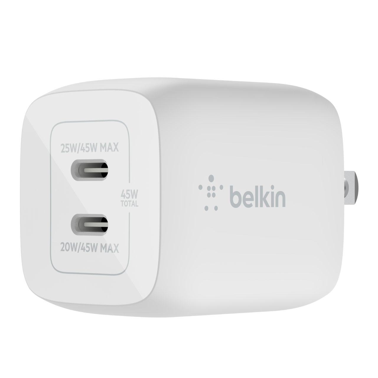 Belkin Cargador de pared Dual USB-C GaN con PPS 45W - iShop