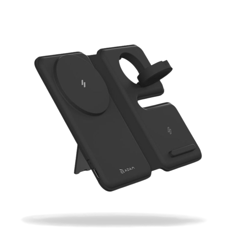 Adam Elements Mag Book Qi2 3-in-1 Wireless Charging Station with Stand - Black