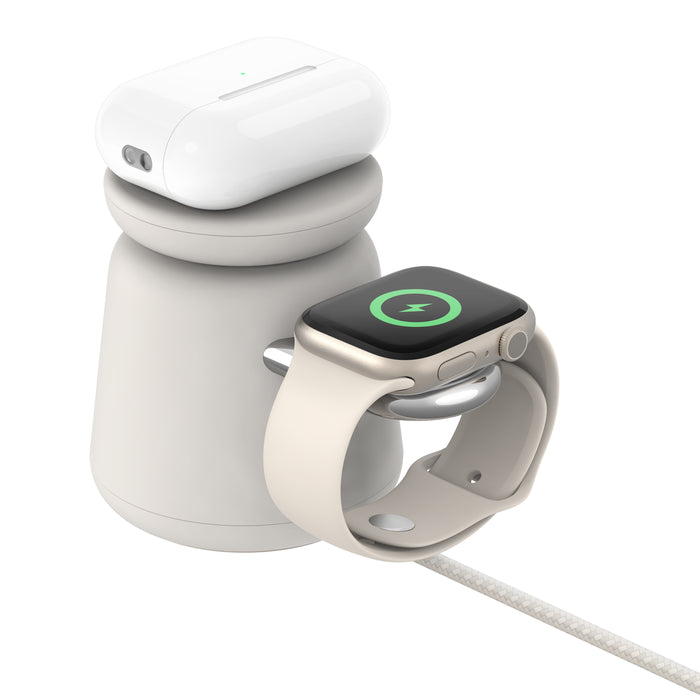 Base de carga inalámbrica 2 en 1 BOOST ↑CHARGE™ PRO de Belkin con MagSafe Sand