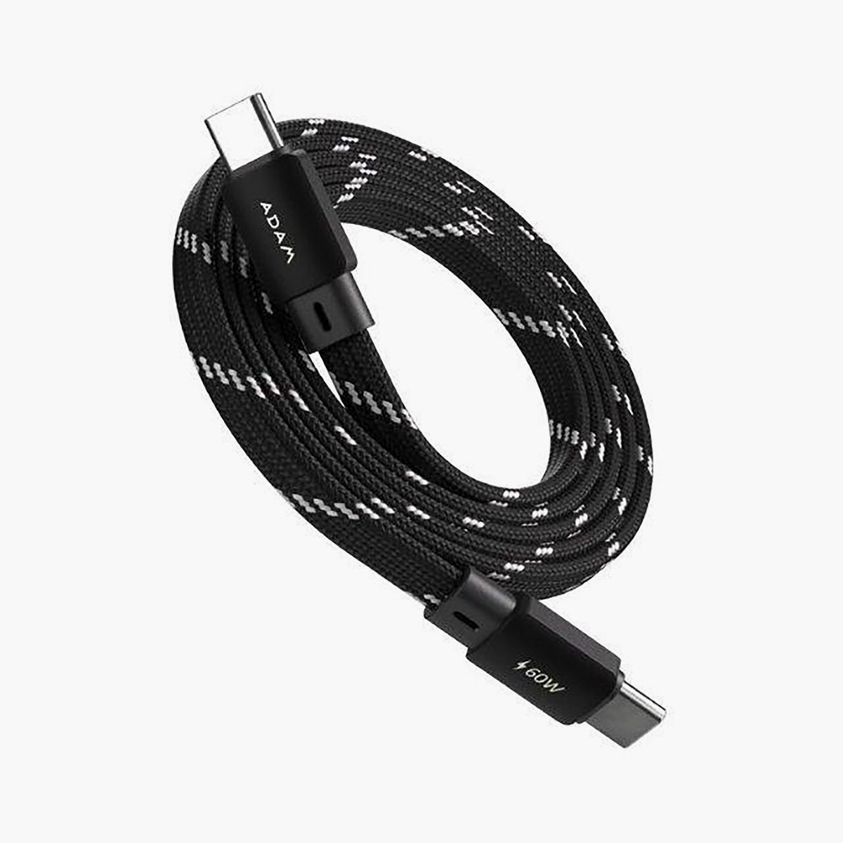 Adam Elements CASA MF100 USB-C to USB-C 60W Magnetic Flat Charging Cable - Black