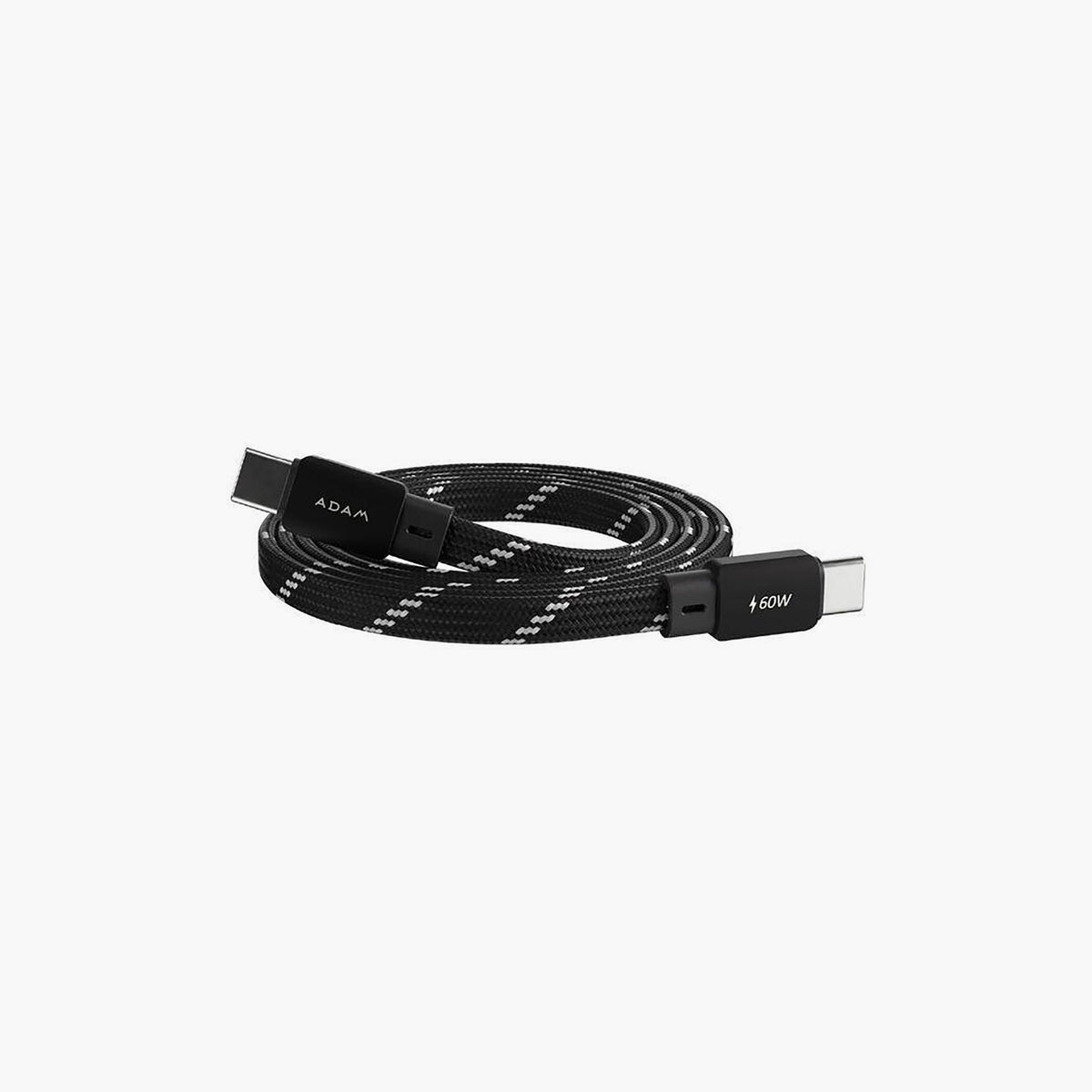 Adam Elements CASA MF100 USB-C to USB-C 60W Magnetic Flat Charging Cable - Black