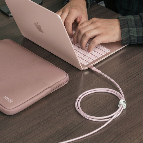 LOGiiX Vibrance Neo Sleeve Bundle with USB-C to USB-C Cable - Blush