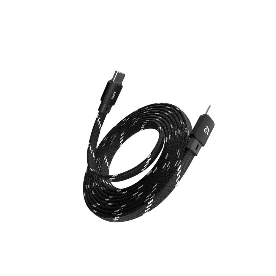 Adam Elements CASA MF100 USB-C to USB-C 60W Magnetic Flat Charging Cable - Black