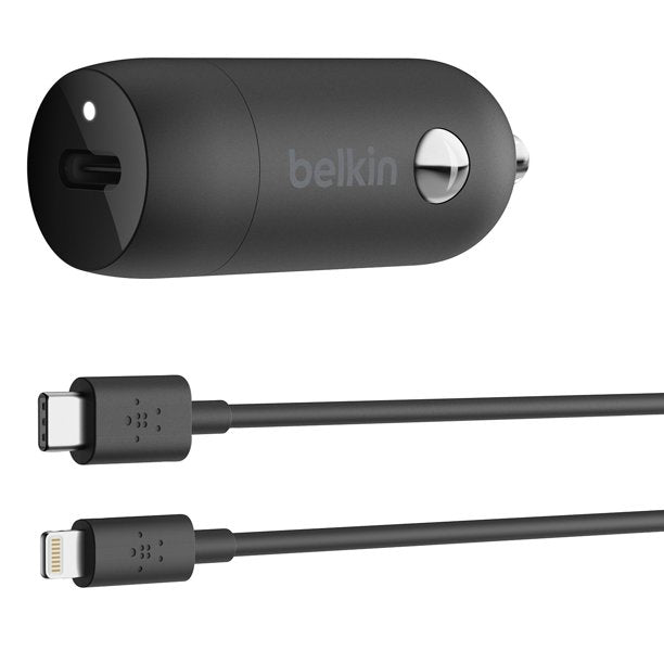 Belkin 20W Cargador de Carro + Cable USB-C a LGT