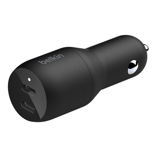 Belkin Dual USB-C Car Charger 18W X2 Black