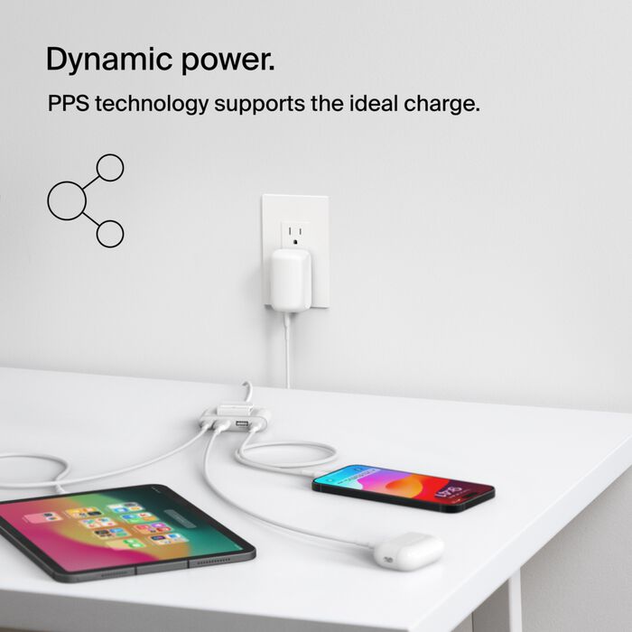 Belkin 42W USB-C PD PPS WALL CHARGER USBC 30W - USB A 12W WCB009dqWH