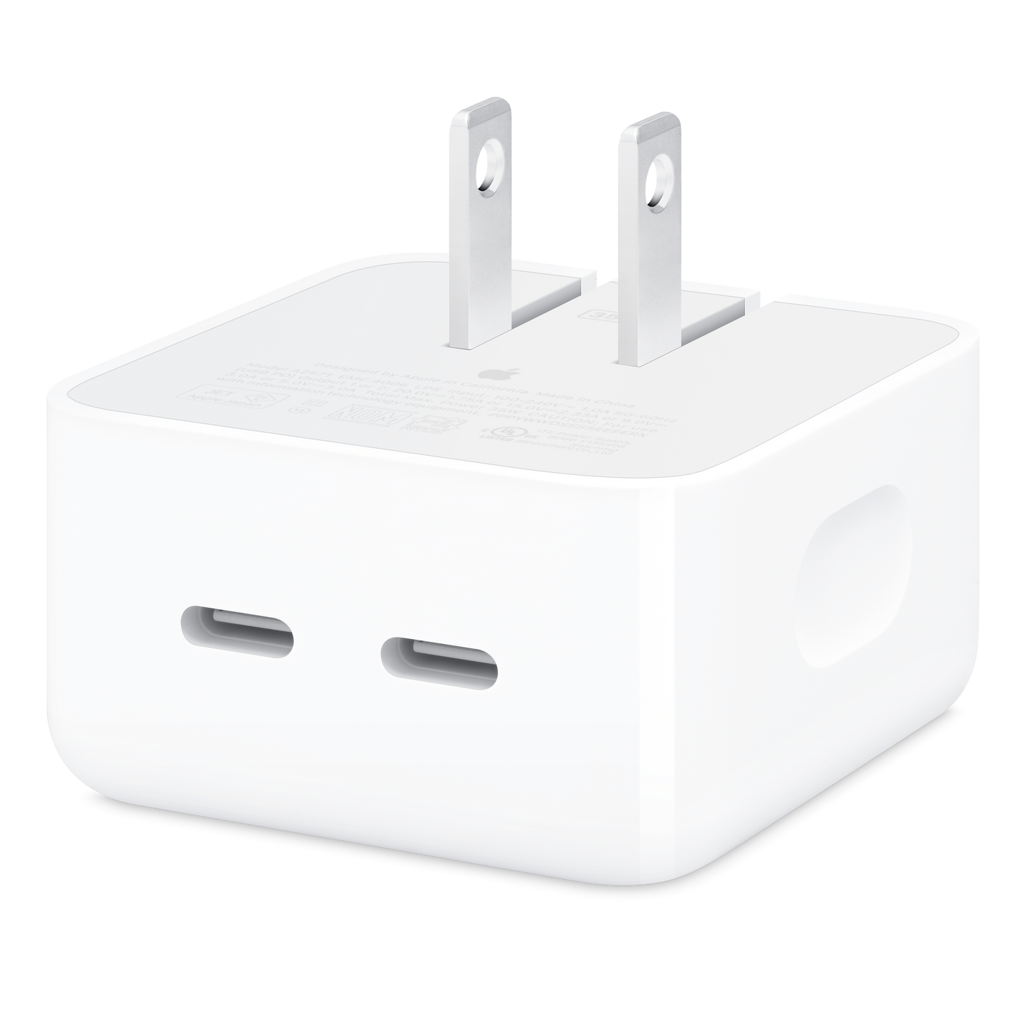 Adaptador de corriente compacto de 35 W con dos puertos USB-C