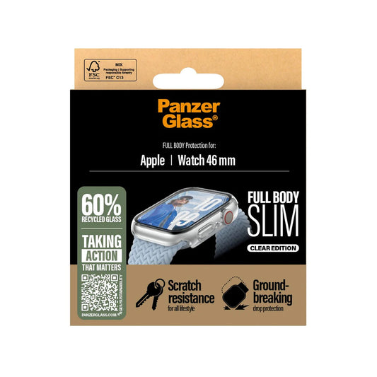 PROTECTOR DE PANTALLA PANZERGLASS® SNAPPIE FULL BODY SLIM TRANSPARENTE APPLE WATCH SERIES 10 | 46 MM
