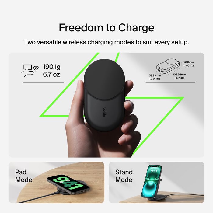 Belkin Qi2 25W 3 en 1 Compact Black