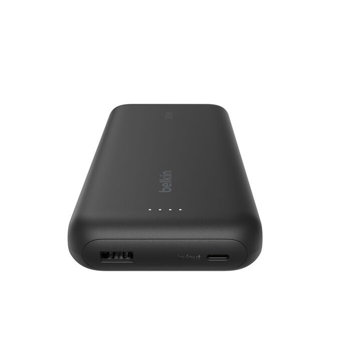 Belkin 20K Power Bank with 30WPD + Integrated USB-C Cable, Black