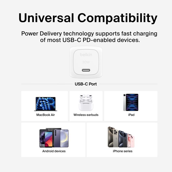 Belkin 30W USB-C PD PPS Wall Charger