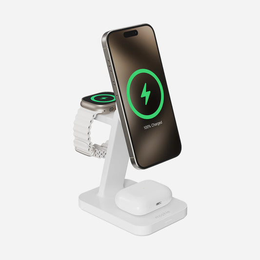 Mophie 3 in 1 Qi2 Charging Stand White