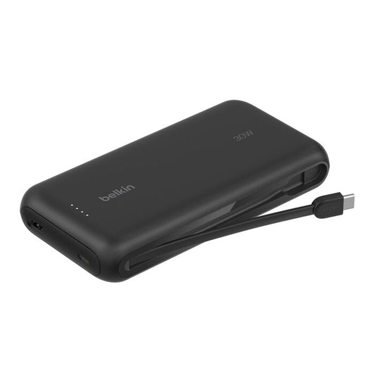 Belkin 20K Power Bank with 30WPD + Integrated USB-C Cable, Black