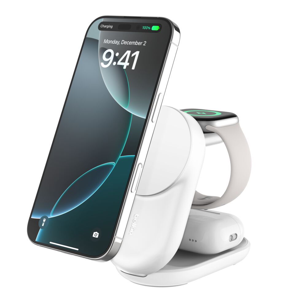 Belkin Qi2 25W 3 en 1 Compact White