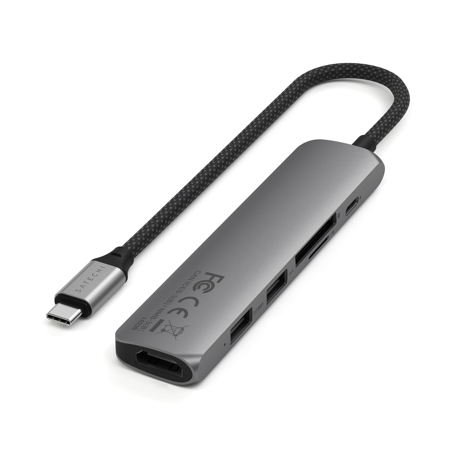 Satechi 6-in-1 USB-C Slim Multiport Adapter (Space Grey)