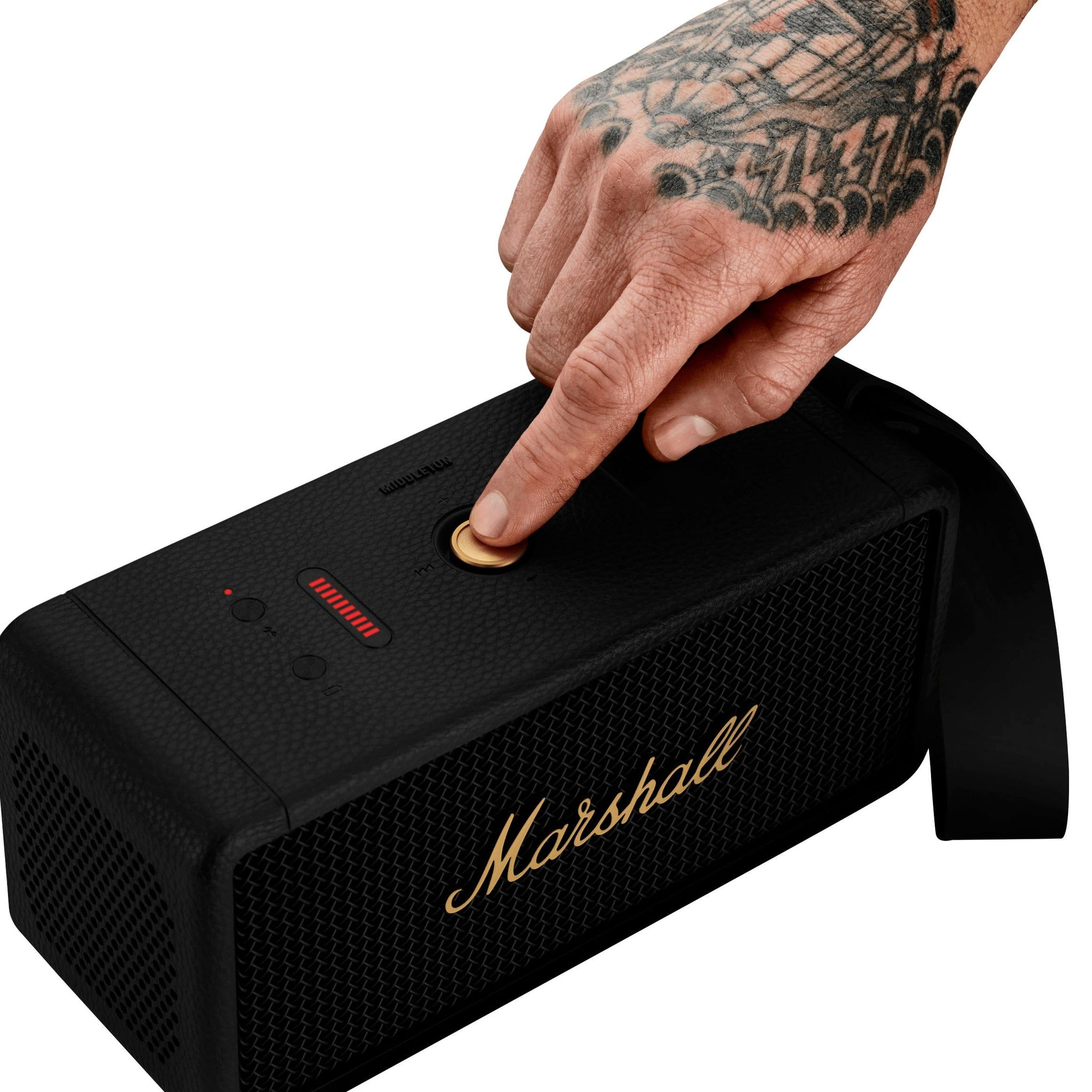 Marshall Middleton Bluetooth Speaker - Black and Brass - iShop