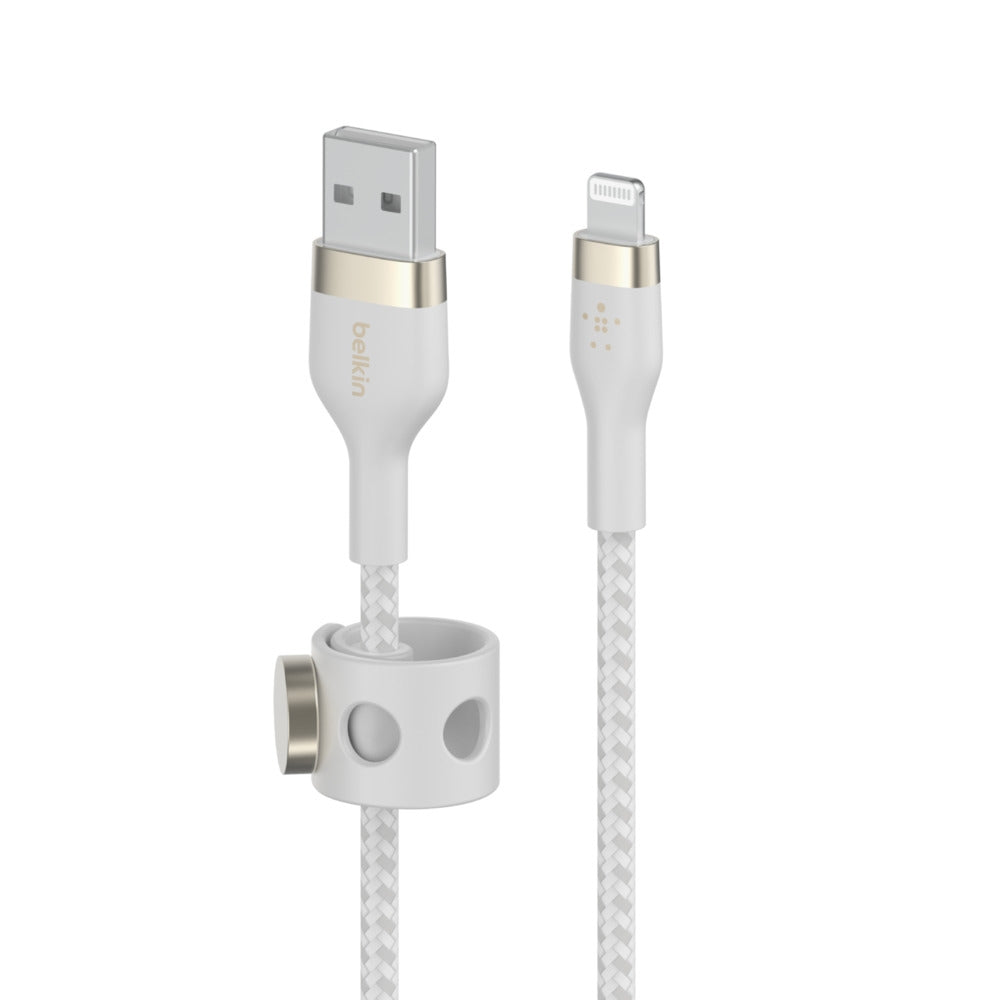 Belkin Cable Pro Flex Lightning a USB-A con correa 1m White